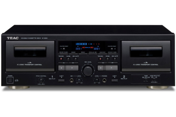 Teac W-1200-B Double Cassette Deck - black