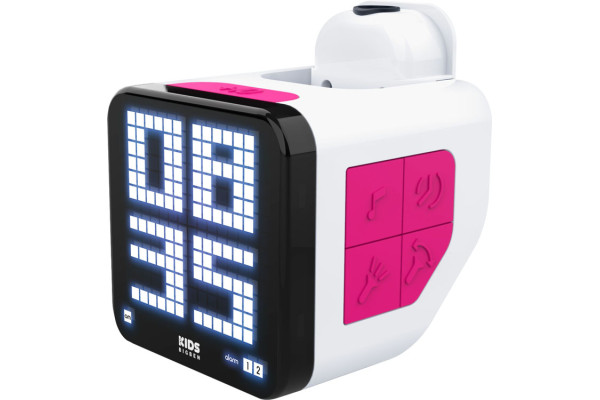 Bigben - Retro Cube Wecker [incl. Projektor] - white/pink