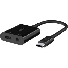 Belkin 3.5 mm Audio + USB-C Charge Adapter RockStar - black