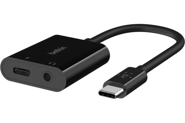 Belkin 3.5 mm Audio + USB-C Charge Adapter RockStar - black