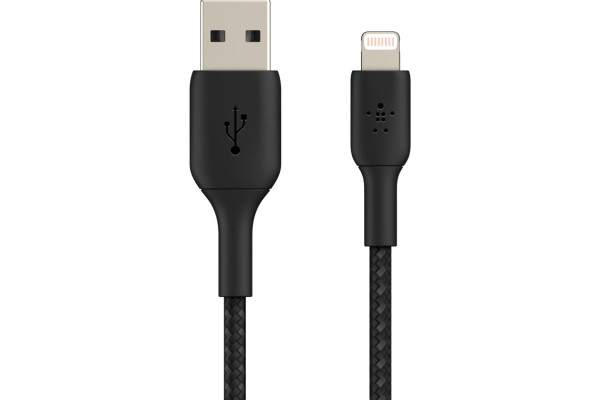 Belkin Boost Charge Braided Lightning to USB-A Cable 15cm - black